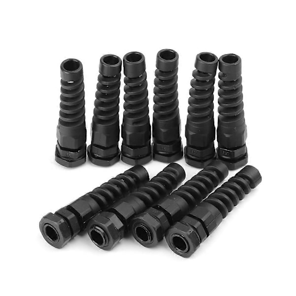 10 stk. Vanntette M12 PG7 Kabelkoblinger Spiral Strekkavlastning Beskyttelse