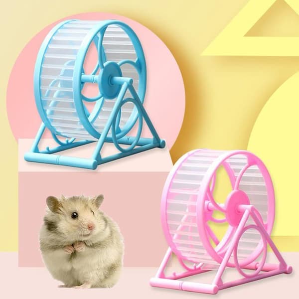 Träningshjul för hamster med stativ, leksaker, burleksak, blå