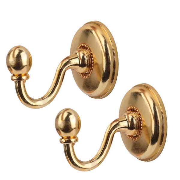 2x Gardin Draperi Oppbindinger Holdbacks Vegg Dusk Krok Holder Sølv