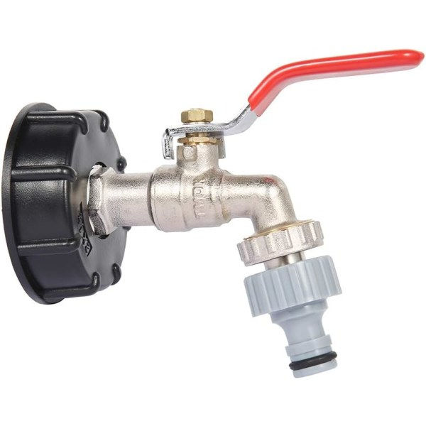 IBC Tank Adapter S60X6 Erstatningsventilmontering 1/2\" slange - -