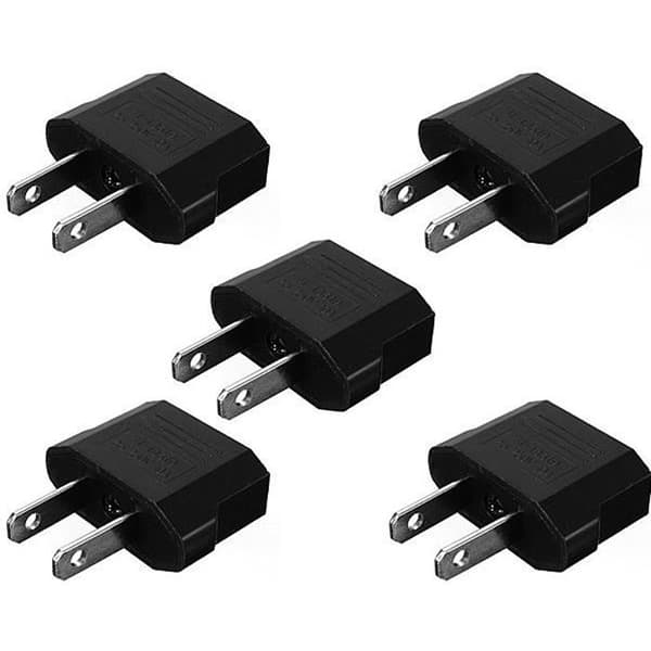 5X Rejse Strømadapter Switch Konverter Stik EURO FR til USA