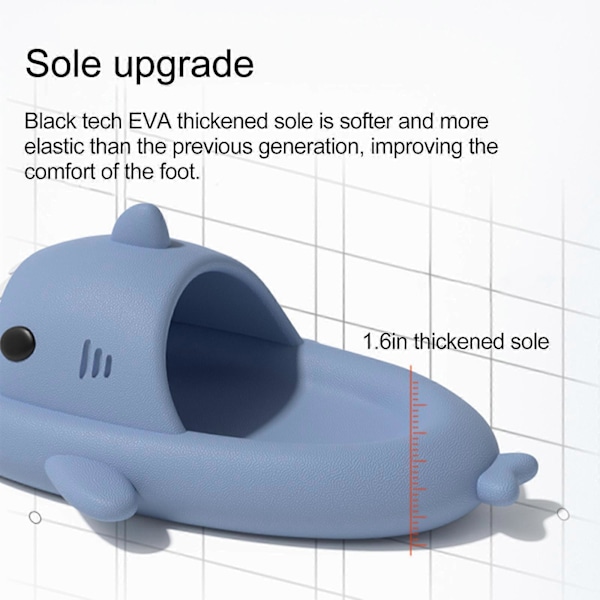 Haj Slides Barn Vuxen Kvinnor Män Hajtofflor - Cloud Shark Slide Strand Sandaler Unisex Kudde Hustomte, 100% Nya Ice Green 40-41
