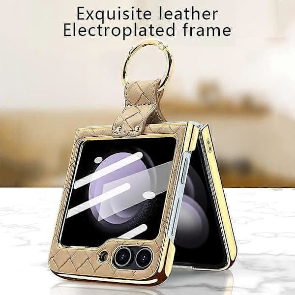 Vävd PU Metallring Telefonfodral För Samsung Galaxy Z Flip5