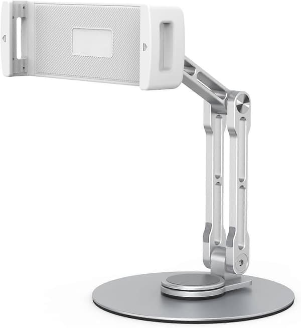 Justerbart Tablet Pad Stativ 360° Vridbart Fäste Lång Arm Vikbart Tabletthållare Klämma Skrivbordsdisplay Rack Tablet Support Stativ Fäste För Knä För Säng