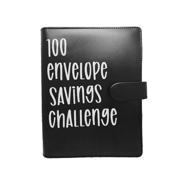 100 kuvert utmaningspärm, besparingsutmaningar Budget bokpärm kuvert Black
