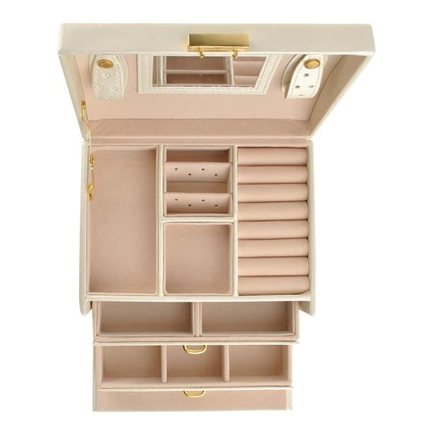 Stor smykkeskrin i flere niveauer - Beige Beige