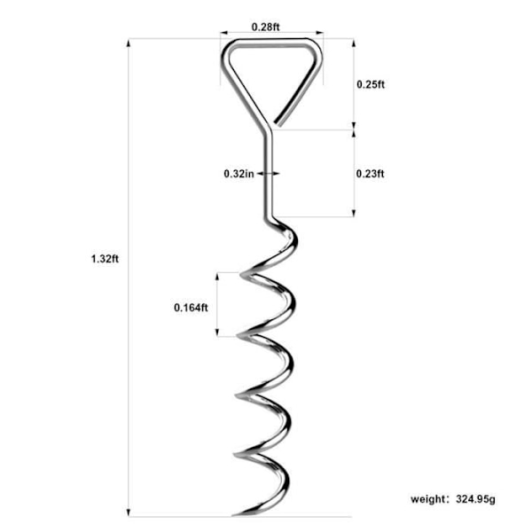 SODIAL Kraftig Trampolin Stålanker Sæt Sort & Sølv 18*5*42cm