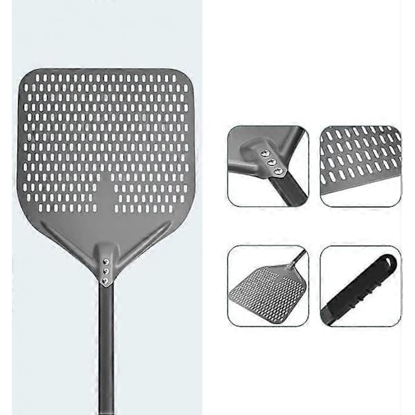 14 \" Perforert Pizzaspade Lang Stang Hardanodisert Aluminiumoksid Pizzaspade Superstor Svingbar Pizzaspade Profesjonell