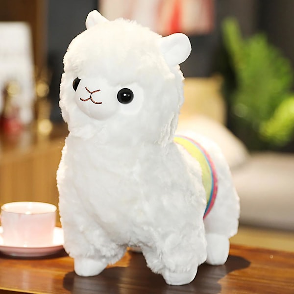 Söt Alpacasso Djurleksak Mjuk Plyschdockor Barn Barn Födelsedagspresent Kudde White 35CM