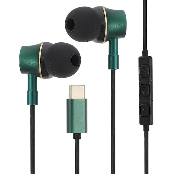 USB C Hörlurar Ergonomiska Trådbundna Kontroll In-ear Brusreducerande Headset