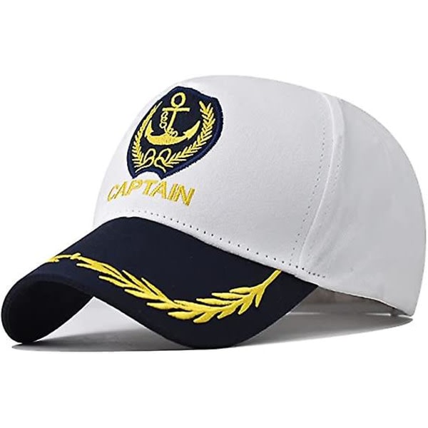 Säädettävä kapteeni veneily pesäpallokapteeni cap cap Nautical Marine Sailor Navy hattu valkoinen