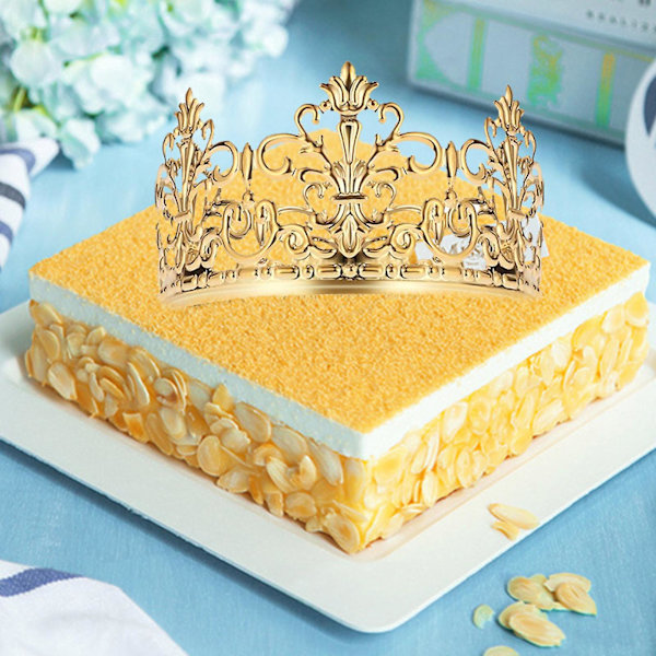 Kaktårtdekoration realistisk metallkrona tårtdekoration kunglig tema babyshowerdekoration L Silver