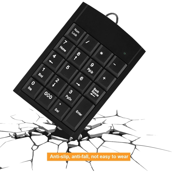 USB Numerisk Tastatur, Bærbar Mini Nummerblok Numerisk Tastatur til Laptop, PC Computer
