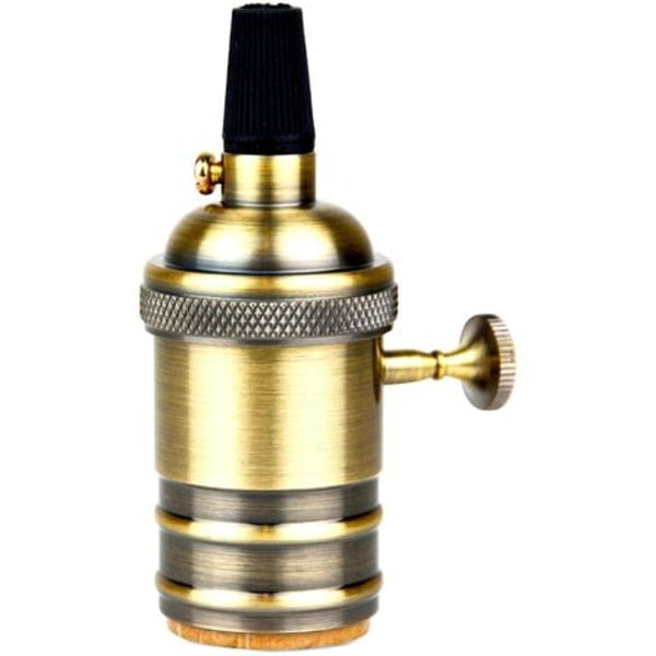 E27/E26 fatning i bronzefinish med afbryder (Vintage Series)