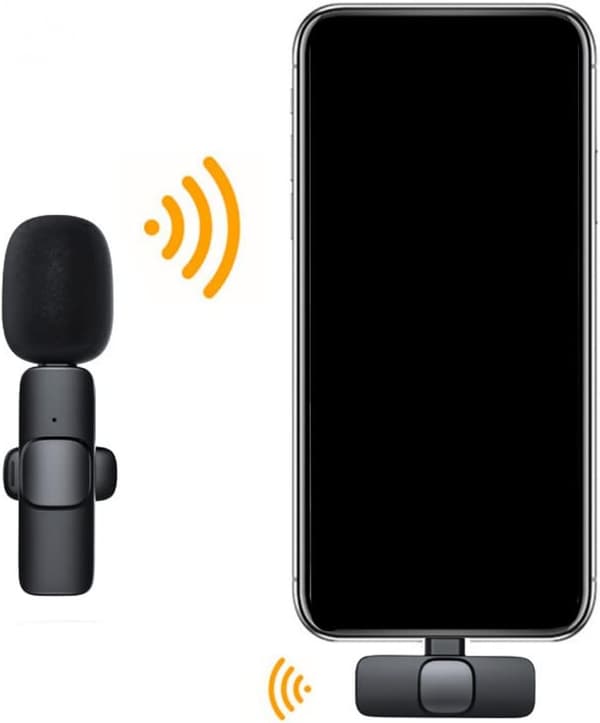 Trådløs Lavalier Mikrofon til Android, Mini Optagelse Telefon Mikrofon til Livestreaming, Videooptagelse, Interview, Clip-on Plug and Play