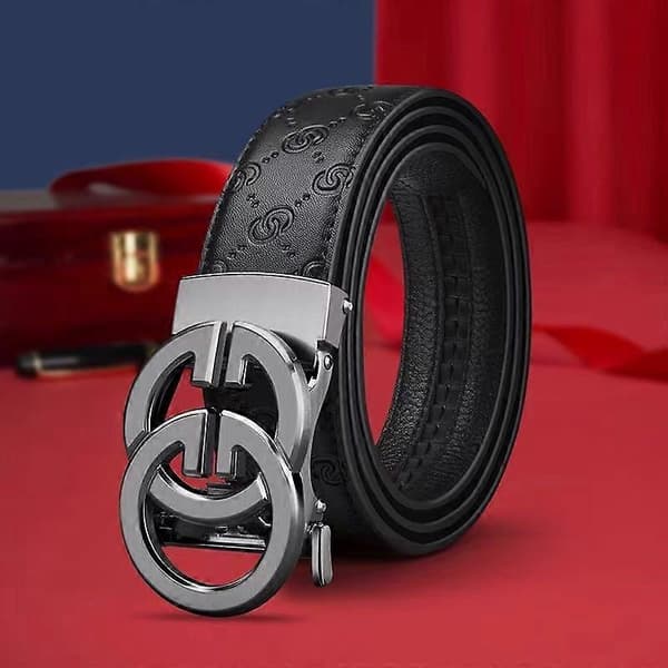 Herrdesignerbälte, Präglat bälte, Herrbälte, Gunmetal