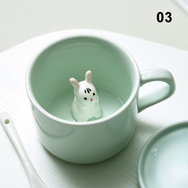 3D Djurmugg Djur Inuti Koppen Cartoon Keramisk Figur Tekopp Jul Födelsedagspresent Till Barn Kvinnor Män Kaffe Mugg 3