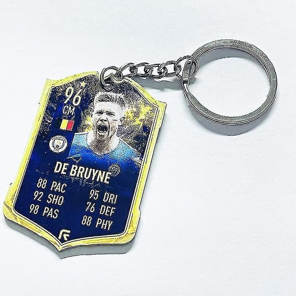 Fotbollsklubb Nyckelring Världscup Akrylhänge Keychain De Bruyne 96