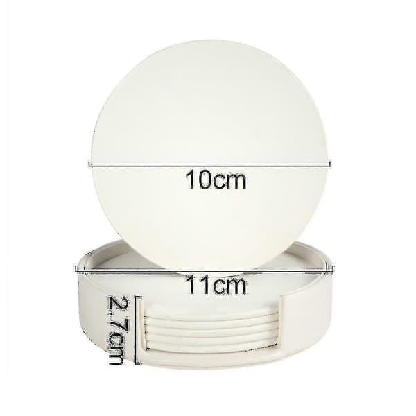 Læder coasters spildbeskyttelse til bord skrivebord holdbar og skridsikker læder coaster passer almindelig - White