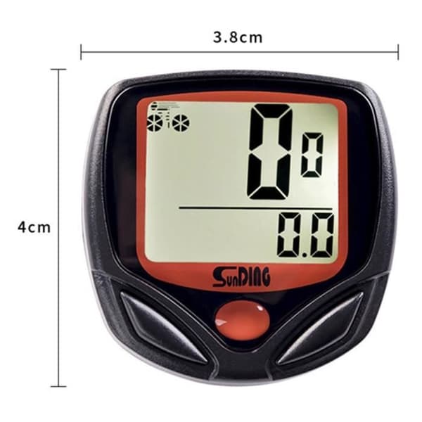 Sunding SD-548B Kablet Sykkelcomputer, kilometerteller, speedometer, vanntett LCD, 14 funksjoner