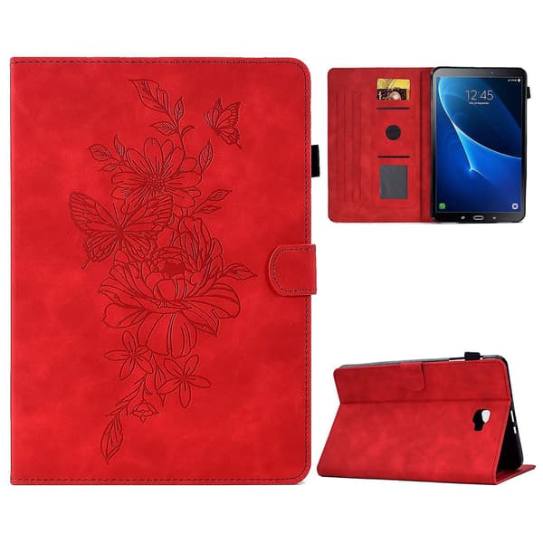 For Samsung Tab A 10.1 T580/T585 (2016) Preget Flatbed Rød Red Samsung Galaxy Tab A 10.1 (201