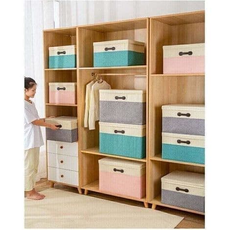 30L Lysegrå Stof Sammenfoldelig Opbevaringsboks (40x30x25cm) Hjem Garderobe