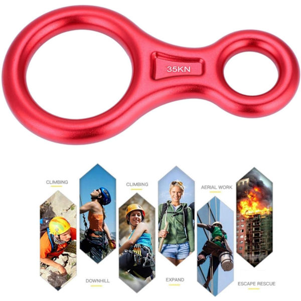 Klätterrep nedfarten, 35KN Figur 8 Ord Rep Nedfarten Rappel Ring Klippklättring Räddningsutrustning Red