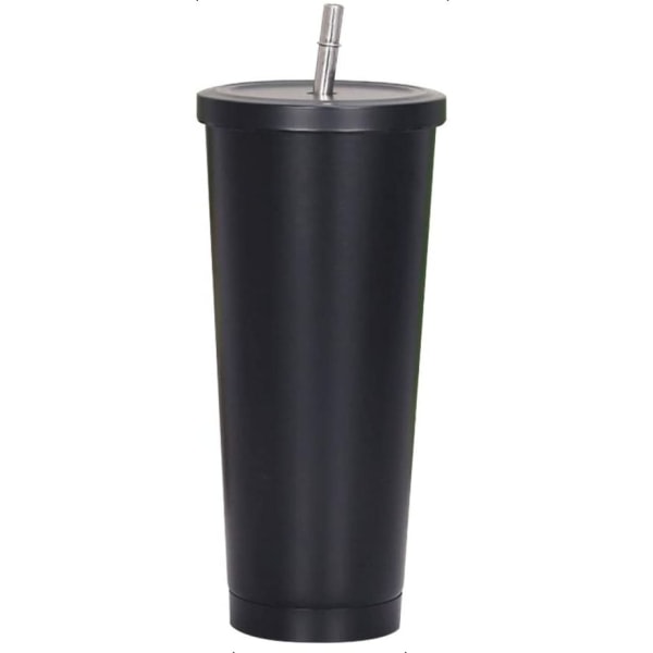 750 ml stainless steel travel mug with straw and leak-proof lid