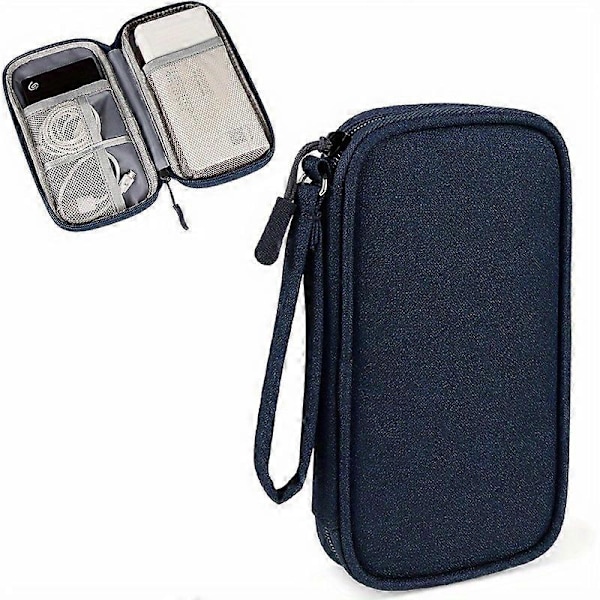 Vanntett Oppbevaringsveske for Elektronisk Tilbehør - Bærbar Reiseveske for USB-minne, Harddisk, Hodetelefoner og Mer Grey Double Layer