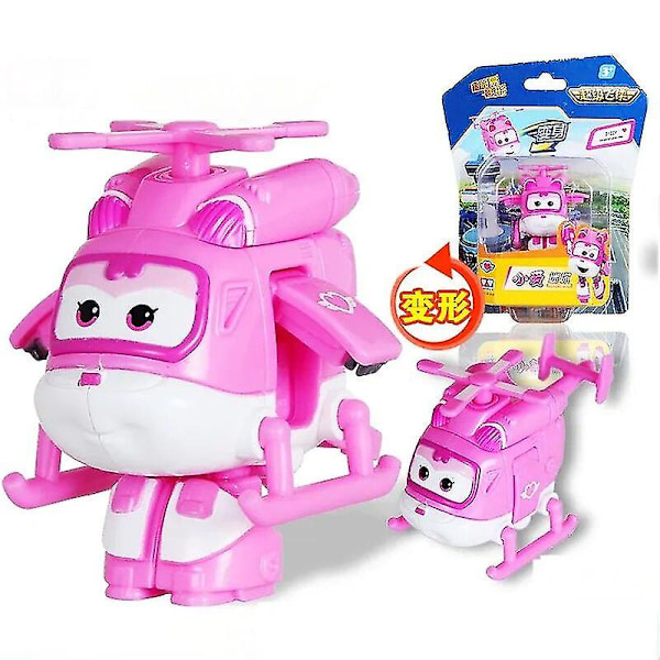 Super Wings Actionfigurer 2\" Mini Transformerende Deformation Flyvemaskine Robot Jett Dizzy Dino Transformation Model Legetøj Børnegaver Dizzy