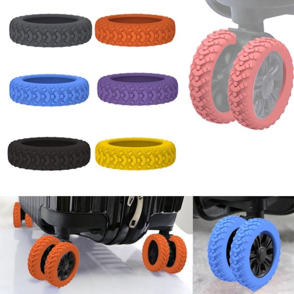 8PCS/ Set Resväska Caster Skor Resväska Hjulskydd orange