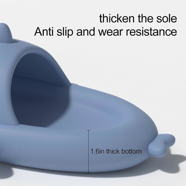 Haj Slides Barn Vuxen Kvinnor Män Hajtofflor - Cloud Shark Slide Strand Sandaler Unisex Kudde Hustomte, 100% Nya Ice Green 44-45