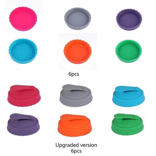 6-pack Spillfri Silikonlock för Sodaburkar, Juice, Drycker, Öl - Passar Standard Sodaburkar, Skydd - Yvan Upgraded version 6pcs