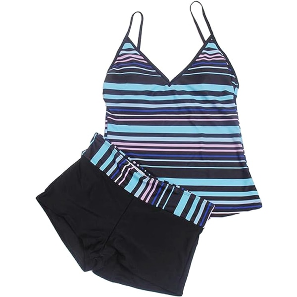Badedragt Kvinder 2-delt Badetøjssæt V-hals Push-up Halter Ruffle Mavekontrol Sport Badetøj Damer Elegant Badetøj (XXL)