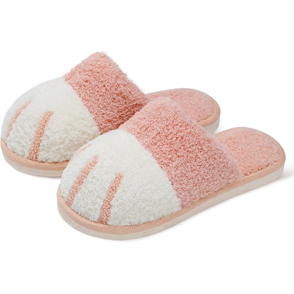 Söta djurslippers för kvinnor, vintervarma minnesskumtofflor, skor för flickor, kreativa presenter (5/6 UK) Pink