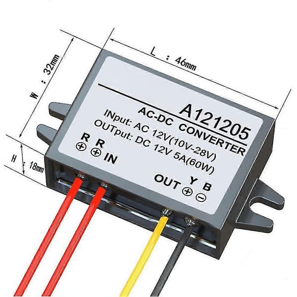 AC-DC 12V till 12V 5A 60W Omvandlare Nedtrappningsregulator Modul Buck Strömadapter