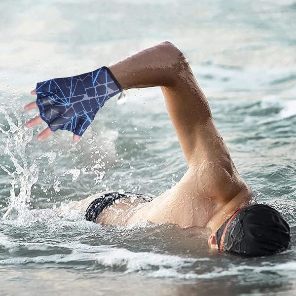 Aikuisten Aquatic Glove Open Finger Webbed Uimahanska Elastinen Nylon Vesiharjoittelu Mela Säädettävä Sukellus Käsi Uinti Käsine