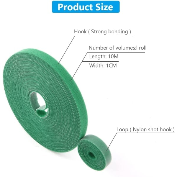 Grön trädgårdsväxttejp (10 meter * 10 mm), tejpa växttejp själv