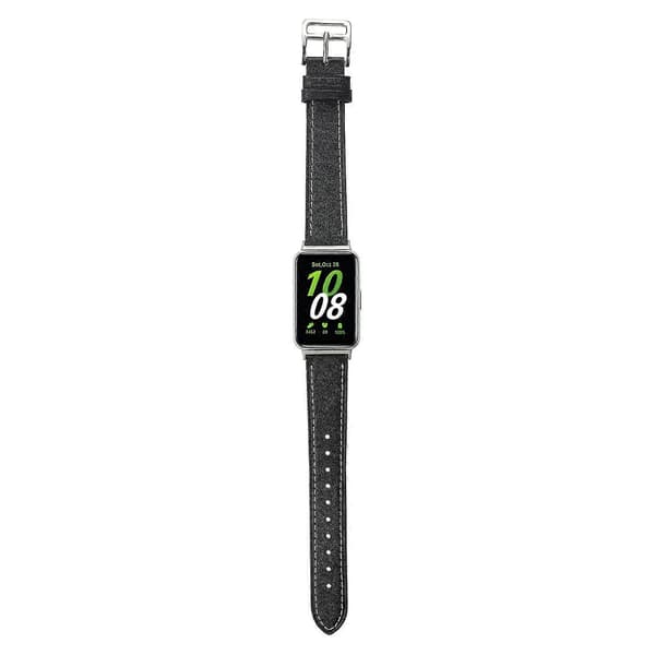 Ægte læder urrem udskiftning til Samsung Galaxy Fit3 - Beige Multicolor Black