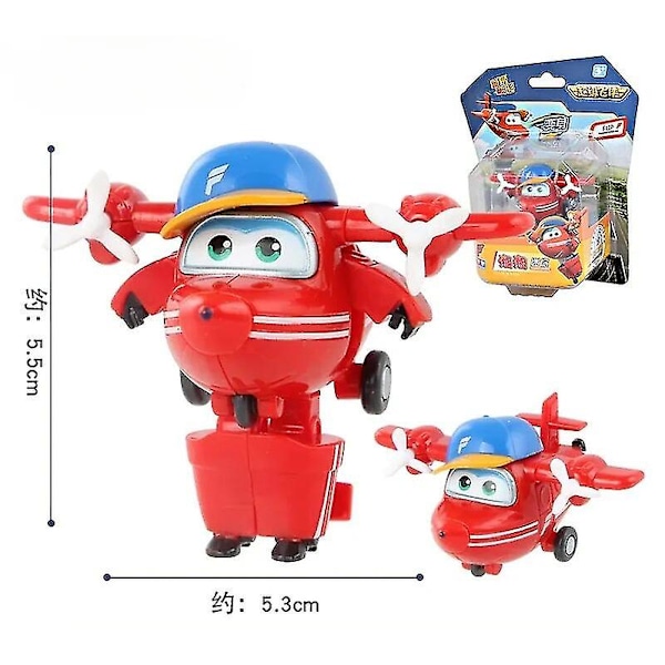 Super Wings Action Figures 2\" Mini Muuntavat Lentävät Robotti Jett Dizzy Dino Muuntumismalli Leikkikalut Lapsille Lahjoiksi Flip