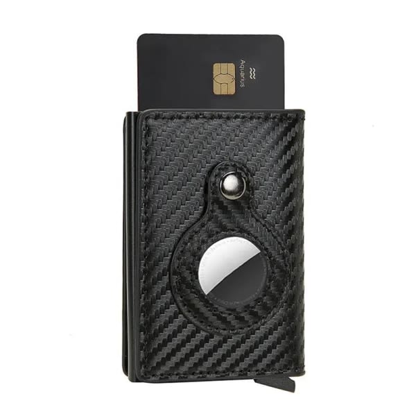 Plånbok med AirTag hållare Carbon RFID-korthållare 5 kort Svart en one size