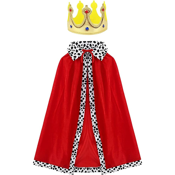 Vuxen Kung Drottning Kostym Set, Kung Robe Drottning Robe med Krona (Set med 2).