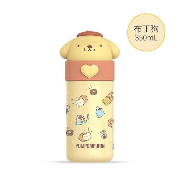 350 ml koreansk stil Sanrio termoskrus Kawaii My Melody Kuromi Cartoon Sports Vannflaske Kaffekopp Barn Vannflaske Present Pompom Purin