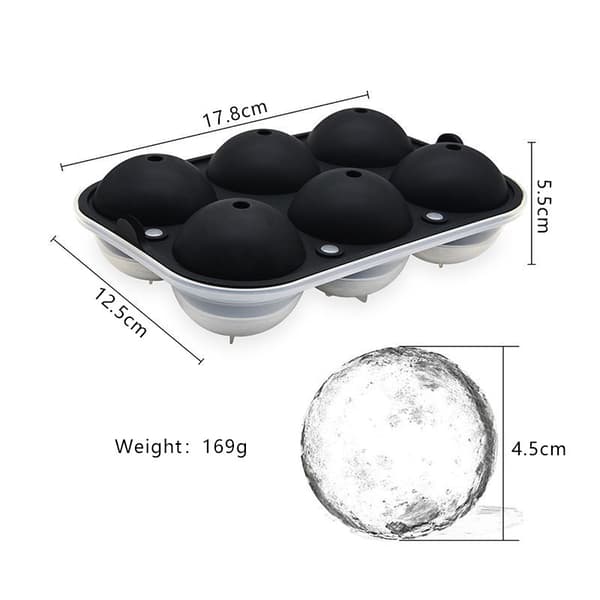 Isform, stor rund isbricka på 6,5 cm, dubbel läckagesäker design, med tryckring