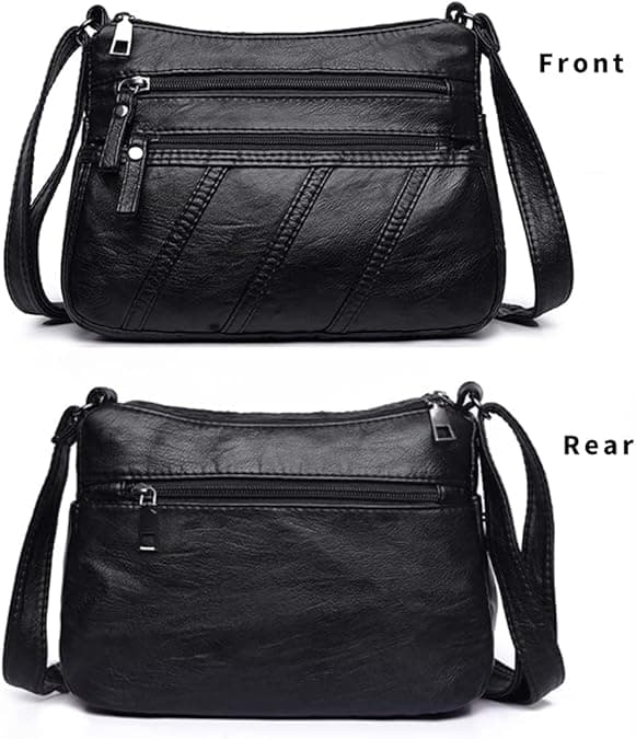 Vattenavvisande mjuka PU-läderväskor och axelväskor för kvinnor, crossbody-väska, messenger-väskor