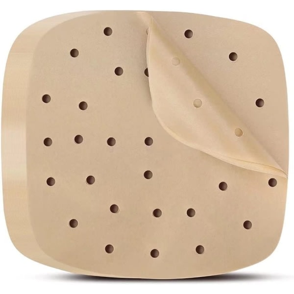100 kpl Neliönmuotoinen rei'itetty leivinpaperi Air Fryerille 21,5*21,5cm