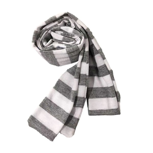 Dam Vår Sommar Randigt Mönster Scarfs Tunn Halsduk Y2k Stil Färgglad Tunn Stickad Nackskydd Lättvikt Gray