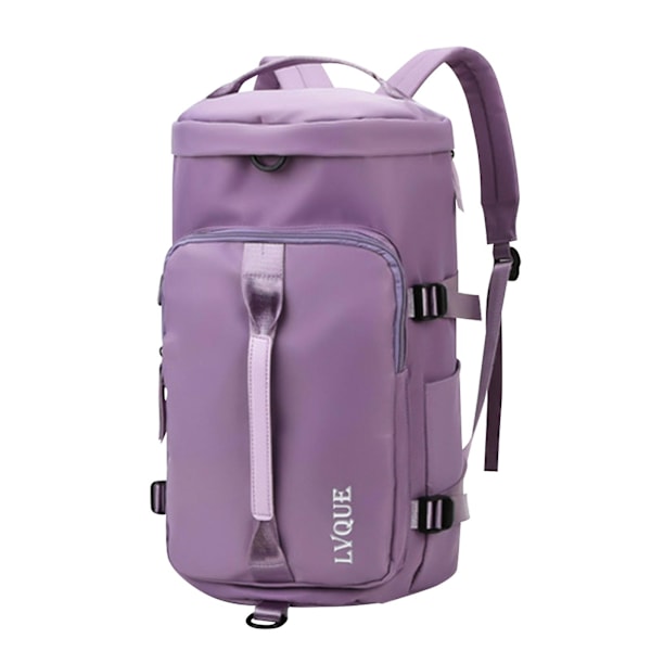 Gym Bag for Kvinner Sports Duffel Bag Reise Ryggsekk Weekend Overnight Bag med Sko-rom Purple