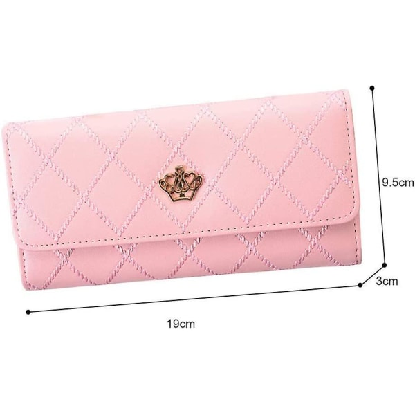 Pu Leather Wallet Crown Wonem Ladies Girls Purse,long Fashion Crown Female'shandbag Money Bag Pink