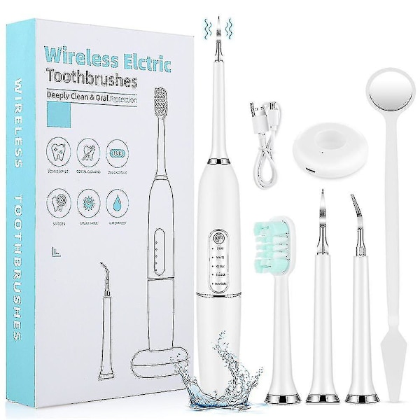 Sähköinen Hammaspuhdistussarja Hammaskiven Poistaja Tahranpoistaja Hammaspuhdistussarja 5 Tilaa Latautuva White Toothbrush